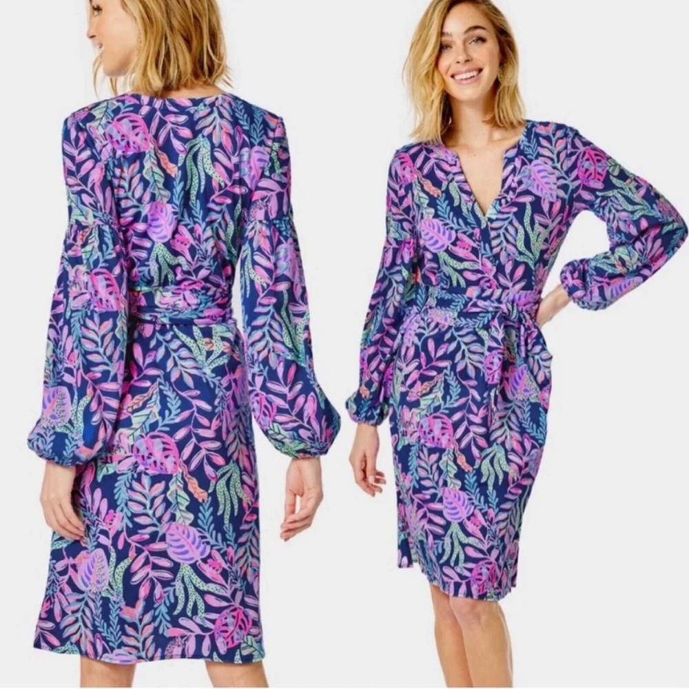 Lilly Pulitzer Kierna Midi Dress in “Oyster Bay Navy You’ve Been Spotted” - Picture 2 of 6